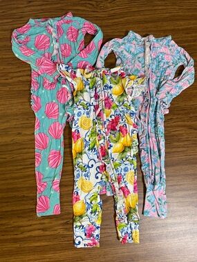 Bundle of 3 Bums & Roses Pajamas/Romper